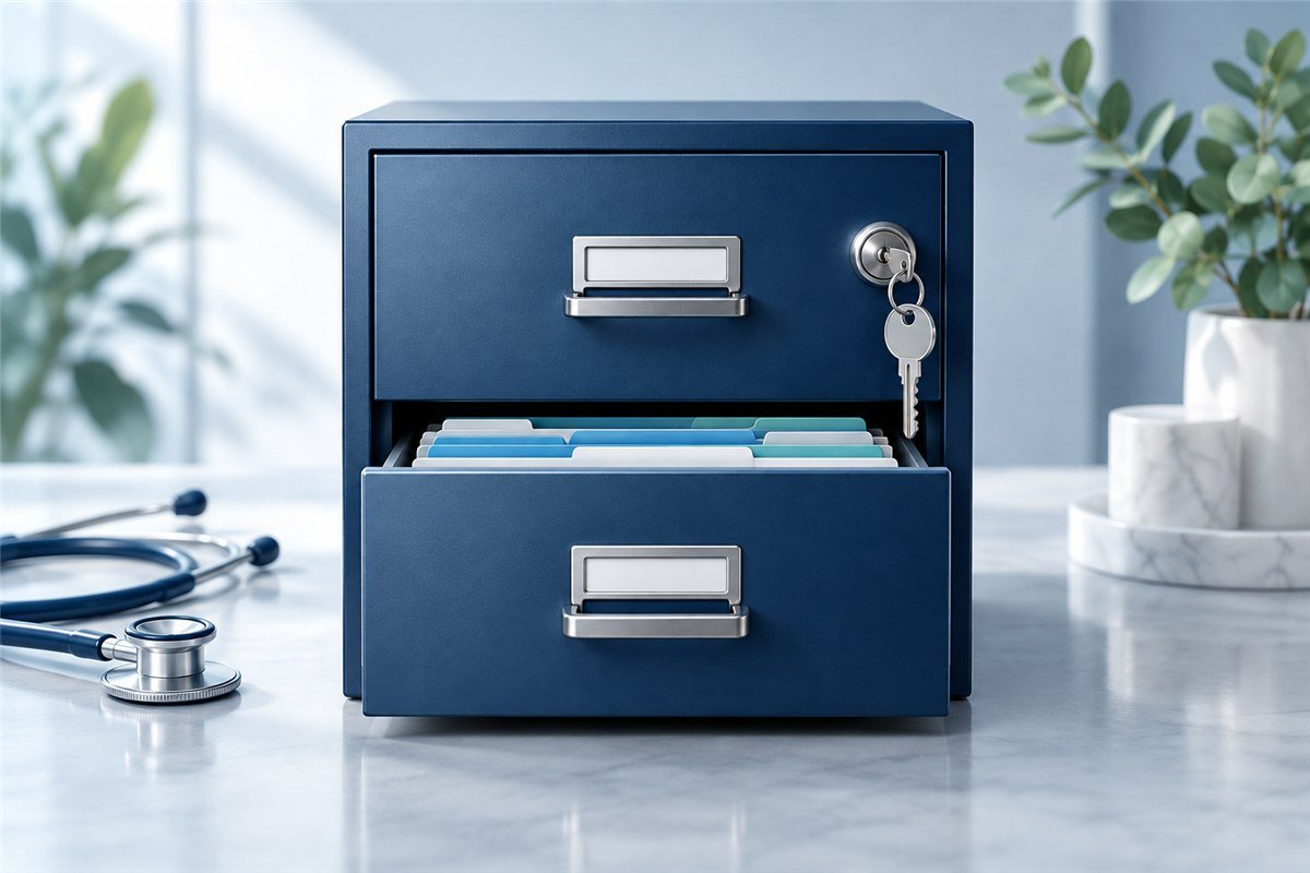 Secure medical records illustration